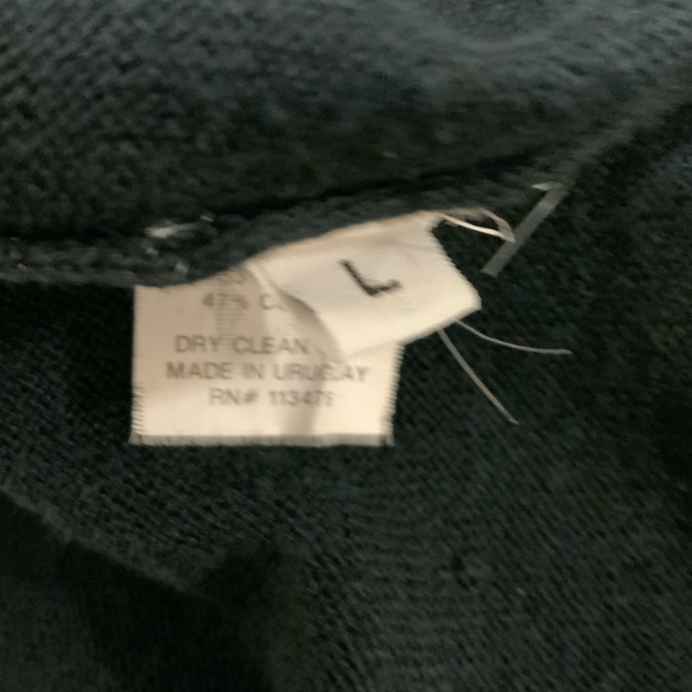 Yigal Azrouel Navy Linen Cotton Blend Navy Polo Snap Buttons sz L - Picture 4 of 8